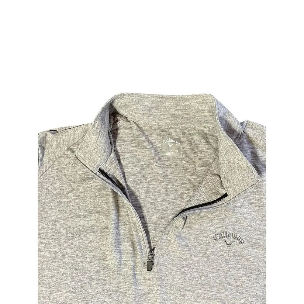 Callaway Men's 2XL Gray Quarter-Zip Pullover Long Sleeve Golf Top - Picture 3 of 5